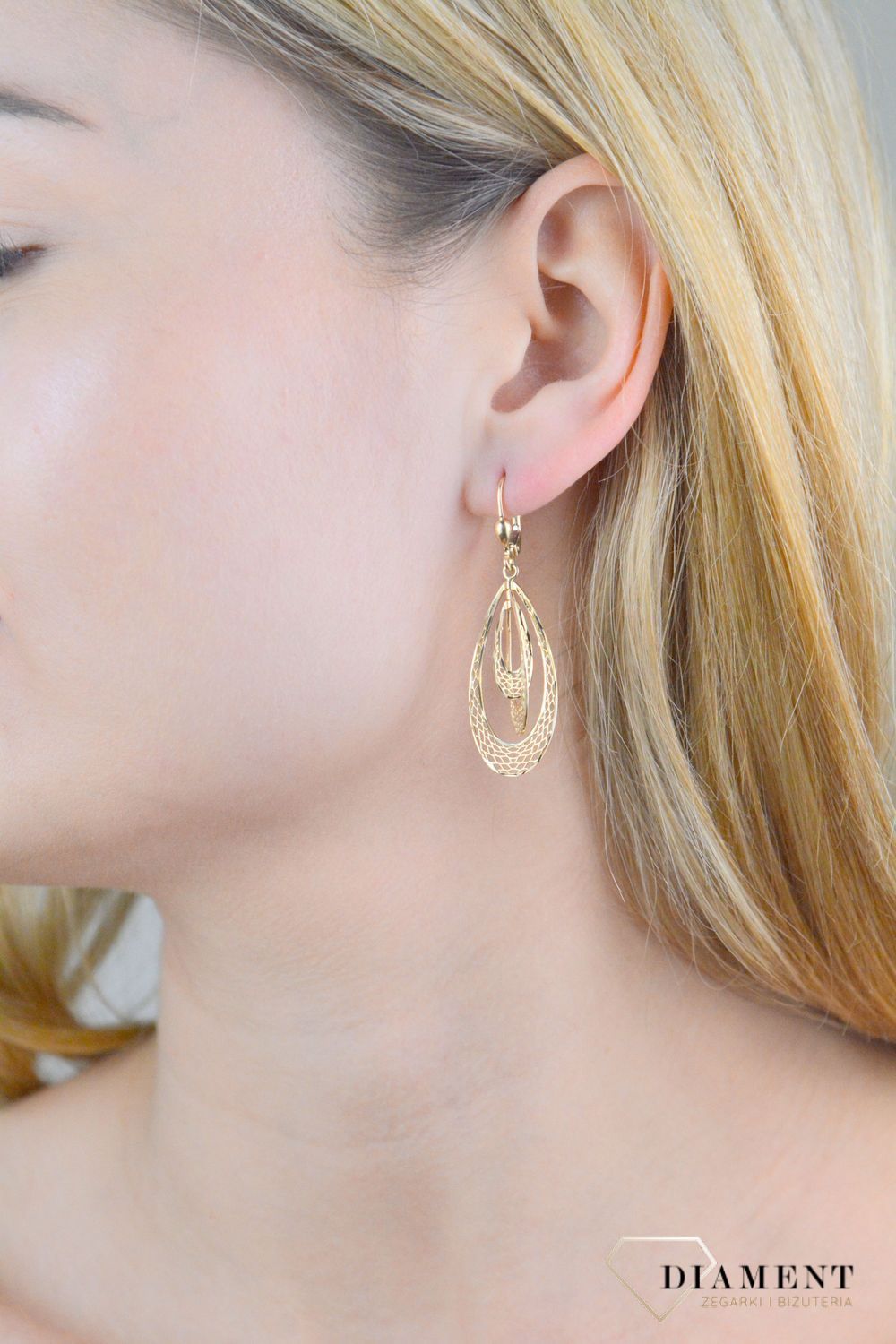 Kolczyki złote ażurowe próba 375, KL 7419 375 Au.jpg